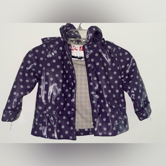 Du Pareil Au Meme Toddler Polka Purple Raincoat Size 4 - Picture 3 of 9